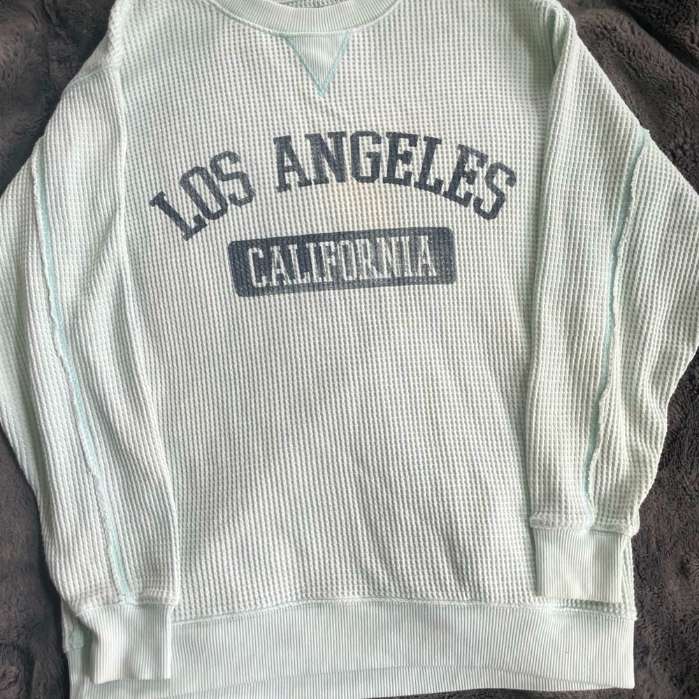 Aerie waffle knit Los Angeles sweater